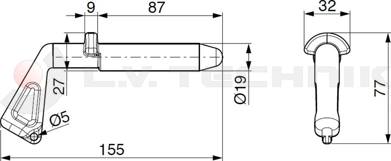 Fork locking pin 7.5t 30-19mm