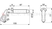 Fork locking pin 7.5t 30-19mm