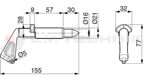 Fork locking pin 7.5t 30-21/16mm