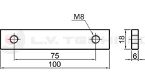 Steel sheet 75mm 100x18x6