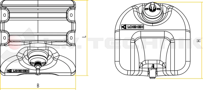 Water tank 18l squared with soap dispenser