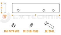 Fixing kit for aluminium bumper