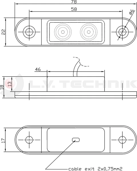 LED clearance lamp red