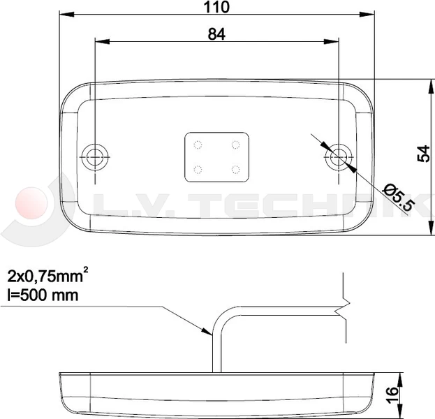 LED clearance lamp red