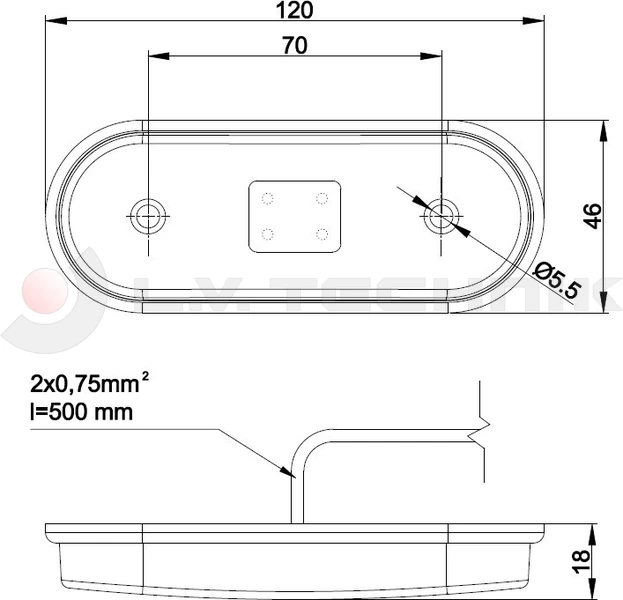 LED clearance lamp red