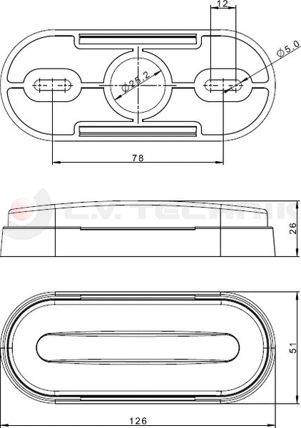 LED clearance lamp white 12-36V ADR