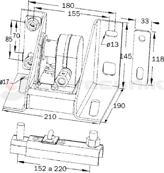 Wheel carrier 150-220mm