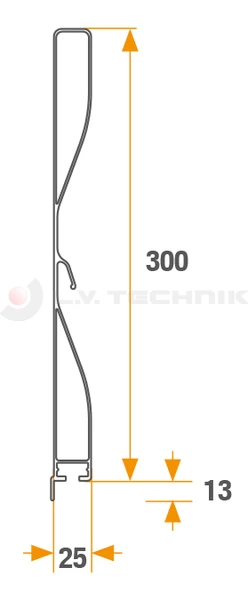 [2 x 1300mm] Alu profile 300mm