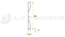 [2 x 1300mm] Alu profile 300mm