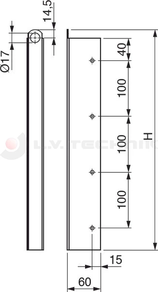 Pillar end profile for tipper 800mm