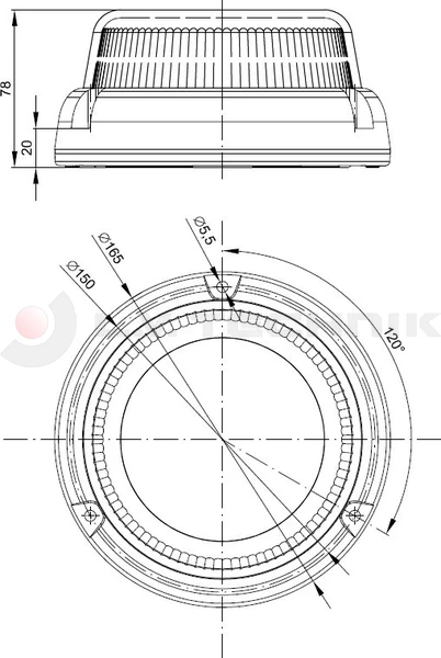 Rotating warning lamp LED