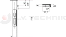 Pinned lock 300mm right