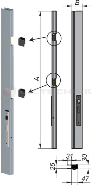 Side lock 1015mm right