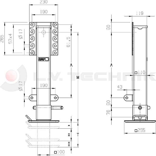 SAF Drop Leg LGDL 75-63 T D