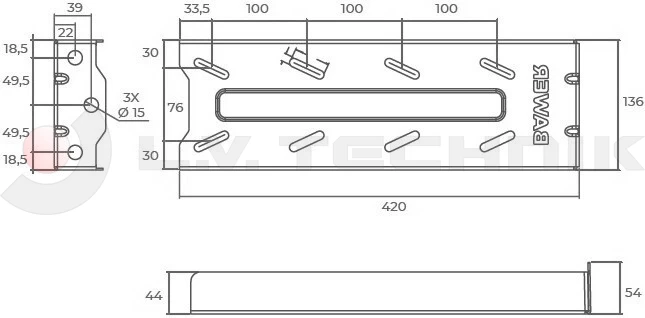 Bracket kit 420x136