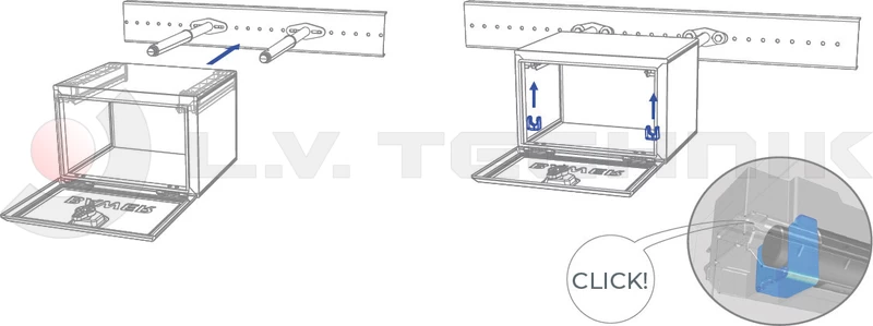 Fast mounting kit for toolbox 500mm