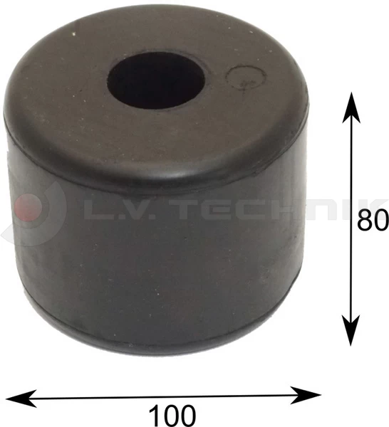 Rolling Bumper 100x80 Rubber with axle bushing