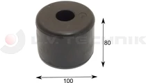 Rolling Bumper 100x80 Rubber with axle bushing