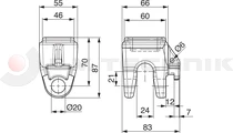 Tipping fork socket 5t 22-20mm