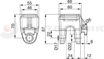 Tipping fork socket 5t 22-22/17mm