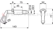 Fork locking pin 5t 22-21/16mm