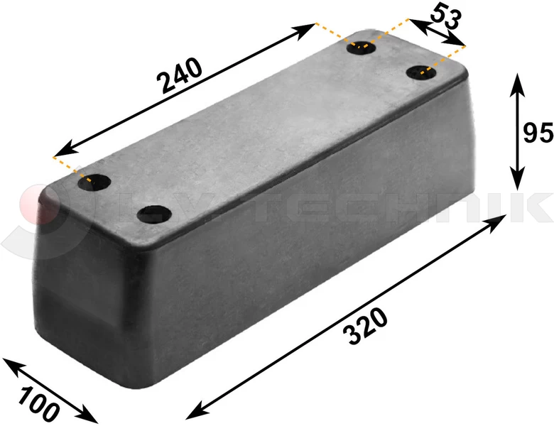 Rubber buffer 320x100x95