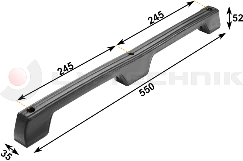 Ütközőgumi 550x35x52 fogantyús