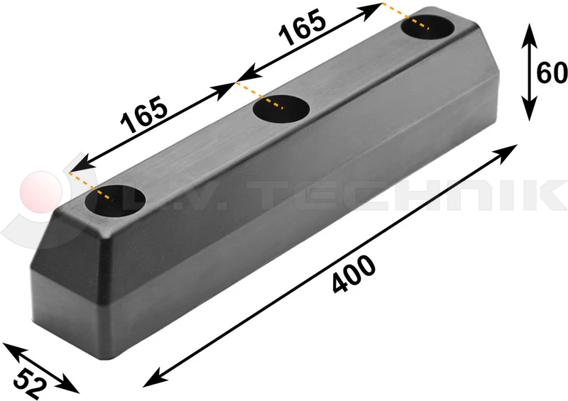 Rubber buffer 400x52x60