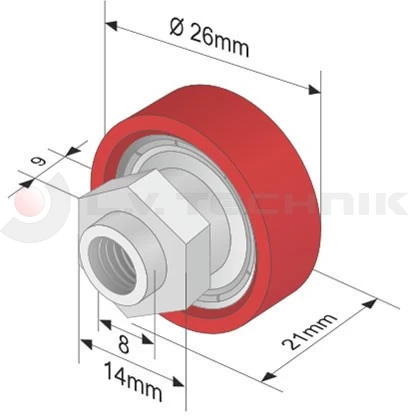 Görgő 26mm Versus / Kögel