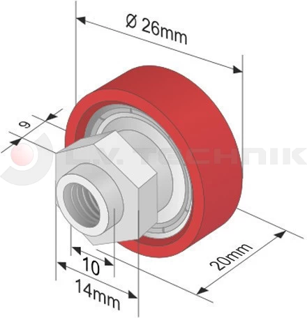 Görgő 26mm Versus / Kögel