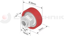 Görgő 26mm Versus / Kögel