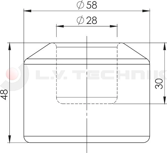 Rubber buffer round 58x48