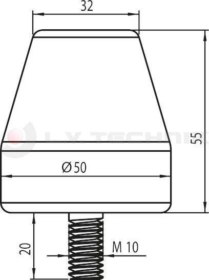 Rubber buffer 50x55