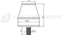 Rubber buffer 50x55