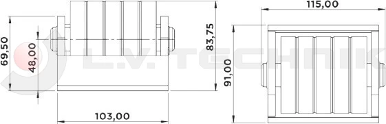 Roller bumper MINI zinc plated housing
