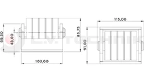 Roller bumper MINI zinc plated housing