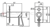 Lock handle 12mm