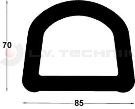 Rubber profile 85 x 70 2,6m