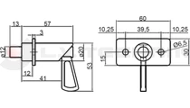 Lock handle 12mm