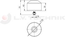 Rubber buffer round 70x42