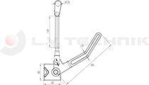 Over-center tipper lock with 24mm left