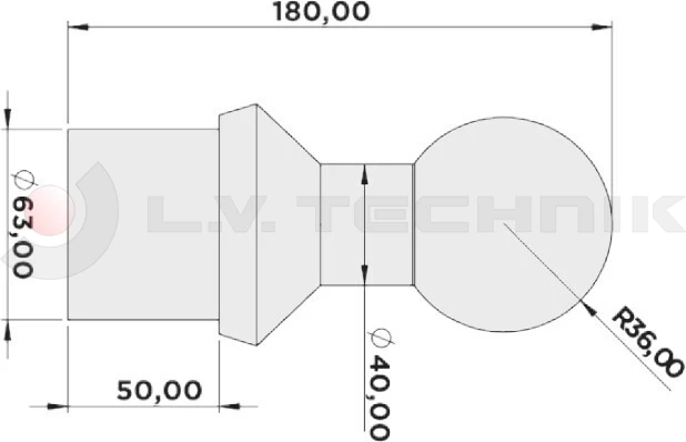 Tipper ball horizontal 76mm 24t