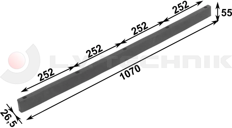Ütközőgumi 1070x26,5x55 5 furatos Schmitz