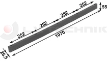 Rubber buffer 1070x26x55 5 holes