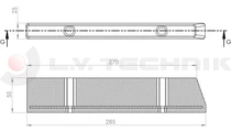 Rubber buffer 285x25x55 2 holes