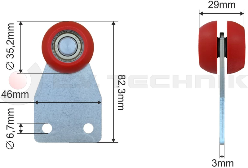 Roller Edscha 35mm