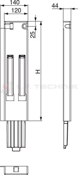 Tipper pillar 800 wedge 30mm rear left