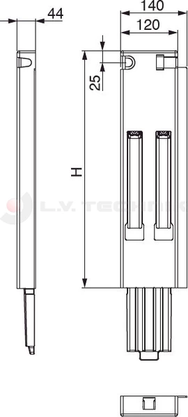 Tipper pillar 800 wedge 30mm rear right