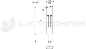 Tipper pillar 800 wedge 30mm rear right