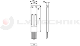 Tipper pillar 900 wedge 30mm rear left